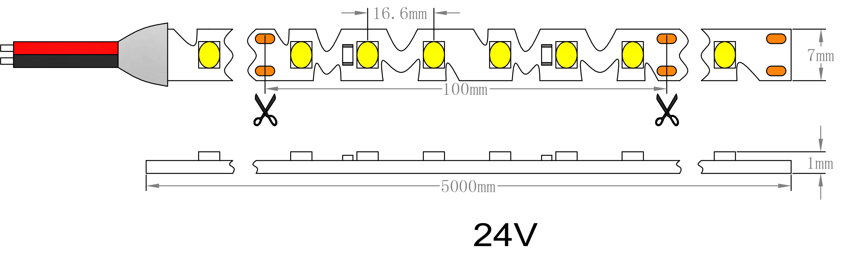 شريط ضوء LED متعرج